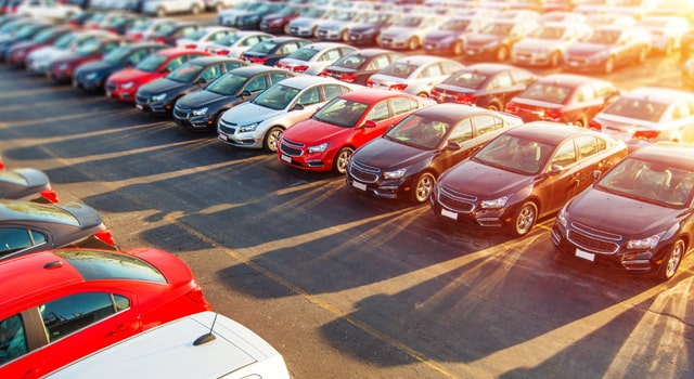 parking lot of cars