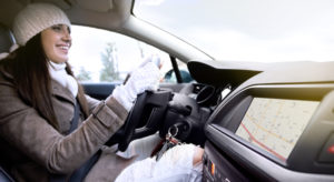 Teenaged girl driving